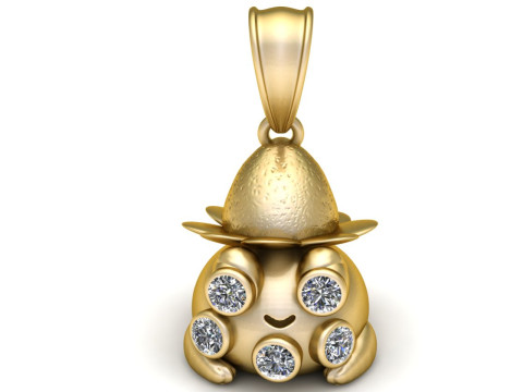 Gold Mushroom Pendant 3D Принт Модель