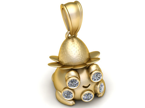 Gold Mushroom Pendant Modello di stampa 3D