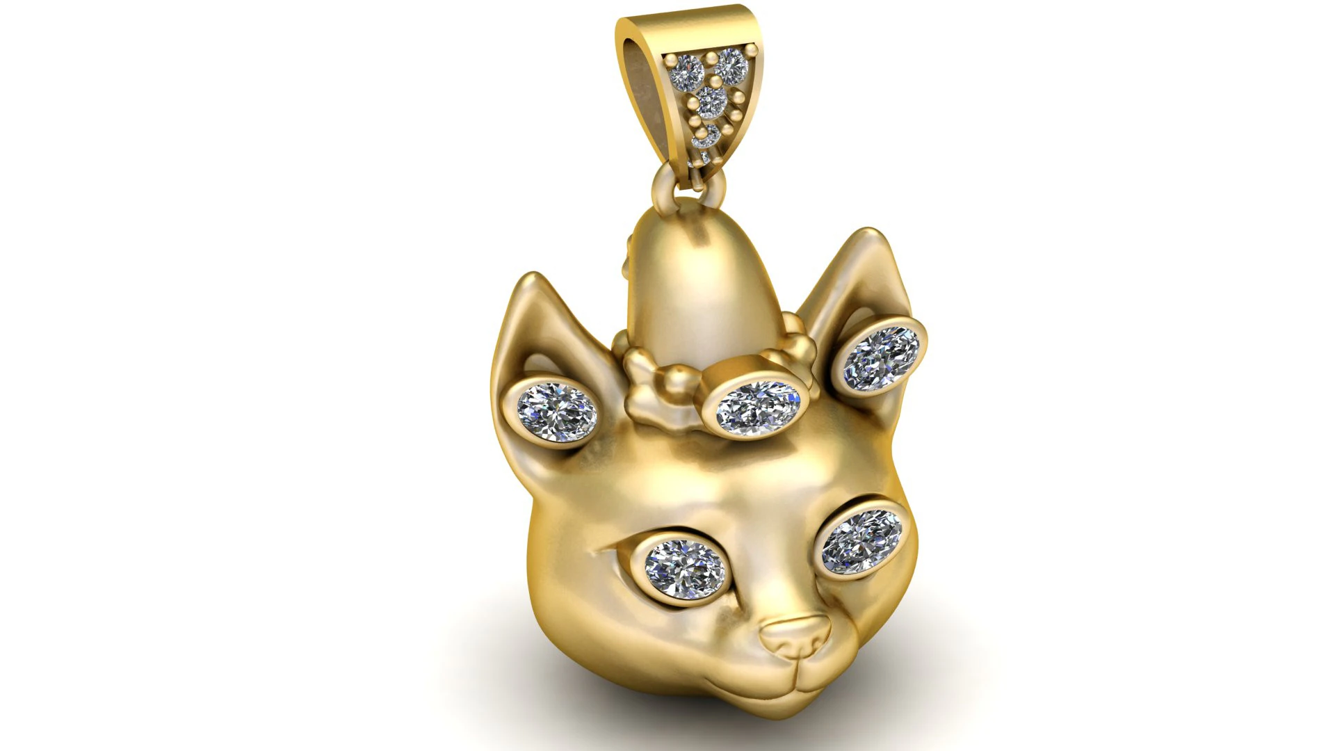 3D Cat Pendant 3D Print Model .c4d .max .obj .3ds .fbx .stl .blend 