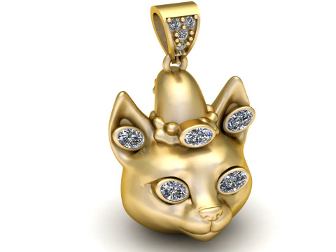 3D Cat Pendant 3D प्रिंट मॉडल