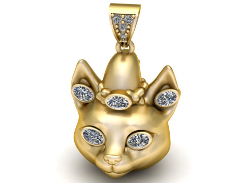 3D Cat Pendant 3D प्रिंट मॉडल
