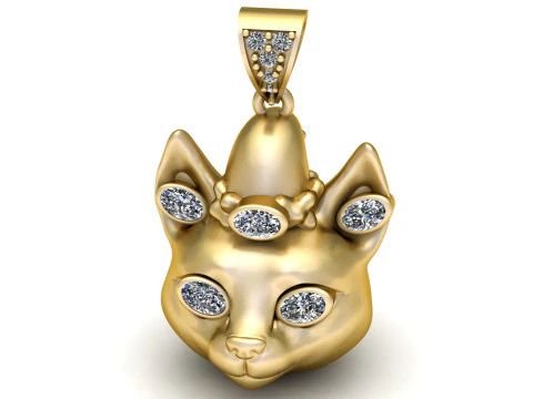 3D Cat Pendant 3D Print Model