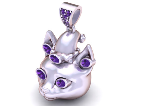 3D Cat Pendant 3D प्रिंट मॉडल