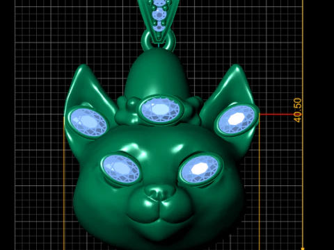 3D Cat Pendant 3D Print Model