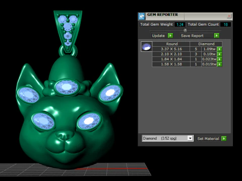 3D Cat Pendant 3D Print Model