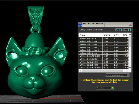3D Cat Pendant 3D Print Model