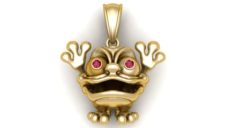 Frog Gold Pendent 3D Modell .c4d .max .obj .3ds .fbx .stl .blend
