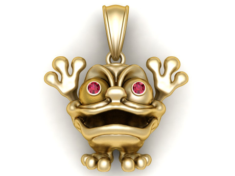 Frog Gold Pendent 3D 모델