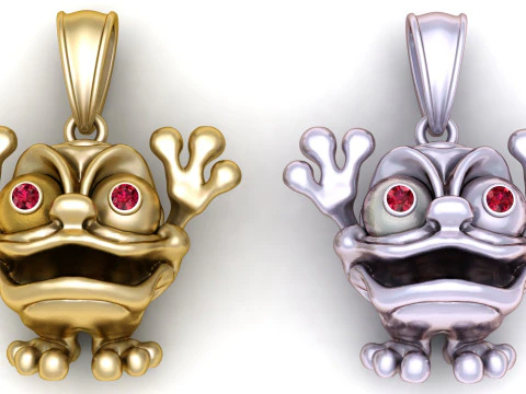 Frog Gold Pendent 3D Model
