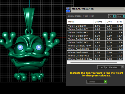 Frog Gold Pendent 3D Modell