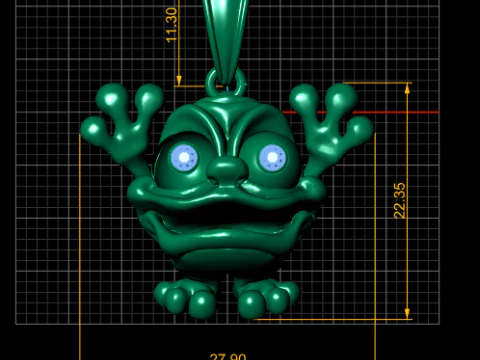 Frog Gold Pendent 3D Model