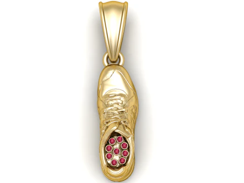 Gold Air Max Style Sneaker 3D Model