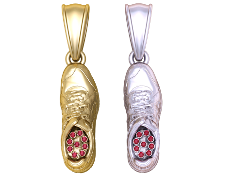 Gold Air Max Style Sneaker 3D Model