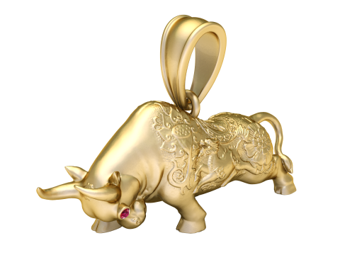 Gold Bull Pendent Modèle 3D