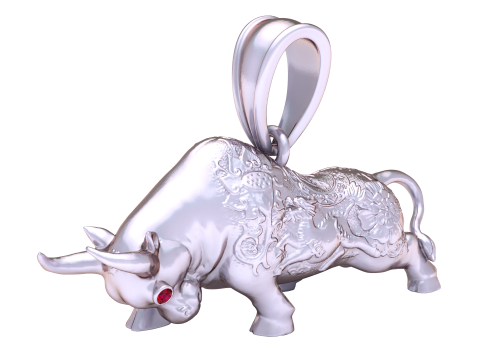 Gold Bull Pendent 3D Model