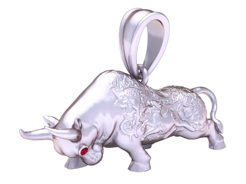 Gold Bull Pendent 3D Model