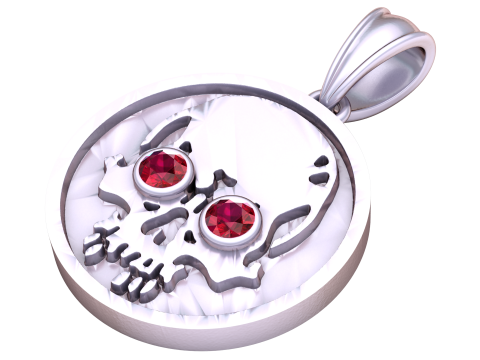 Gold Skull Pendent Modèle 3D
