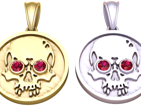 Gold Skull Pendent Modèle 3D