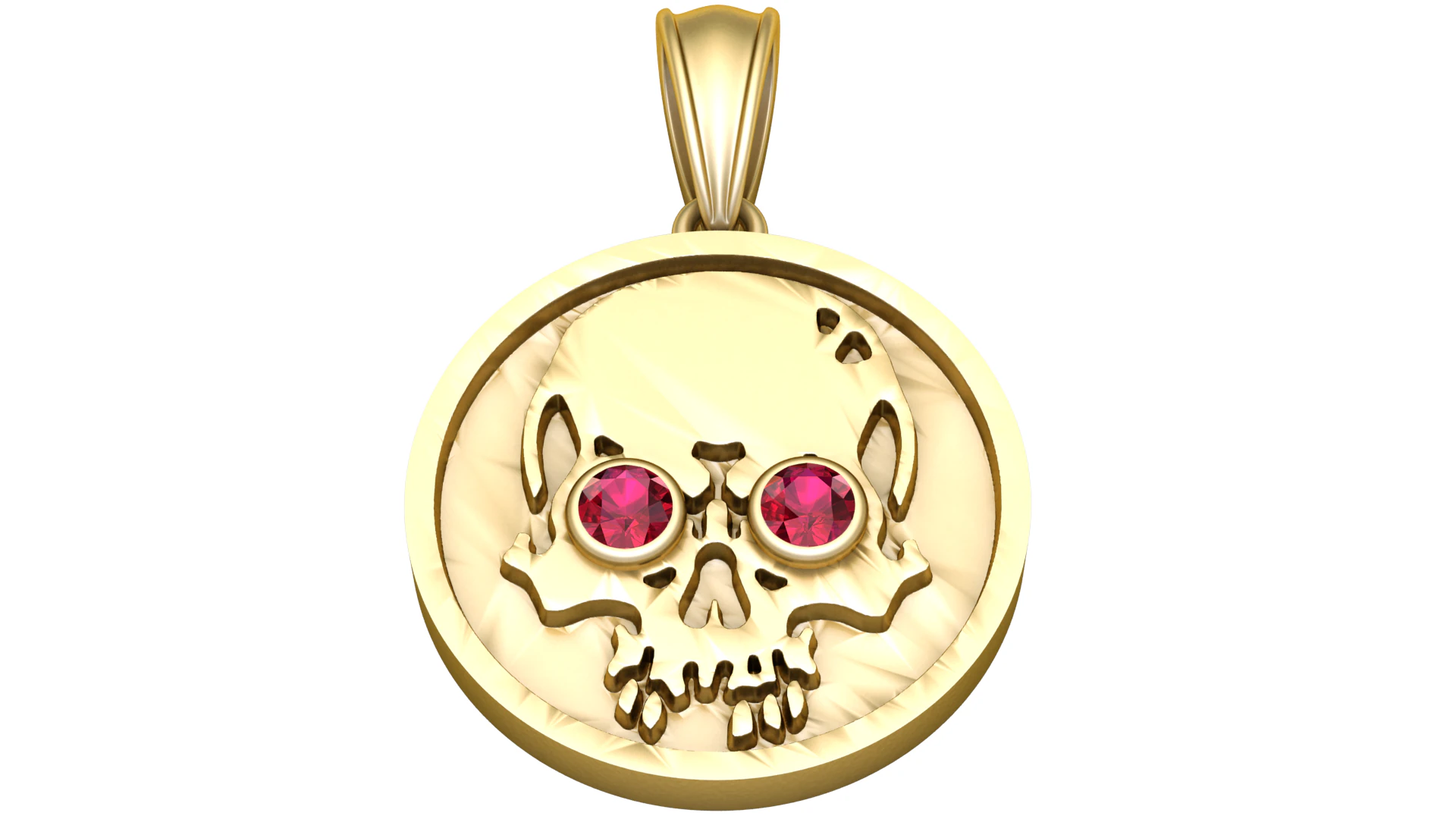 Gold Skull Pendent 3D Model .c4d .max .obj .3ds .fbx .stl .blend 