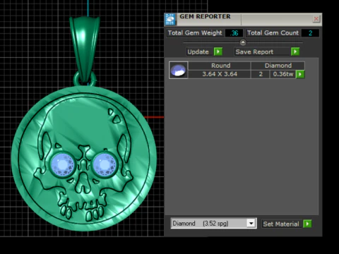 Gold Skull Pendent 3D Model