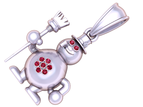 Bear Gold Pendent Model 3D