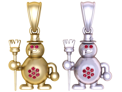 Bear Gold Pendent Model 3D