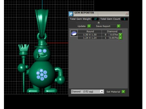 Bear Gold Pendent Model 3D