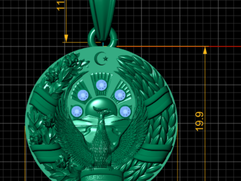 Egale Gold Pendent Model 3D