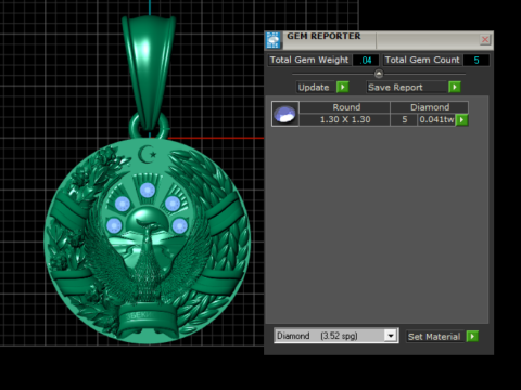 Egale Gold Pendent Model 3D