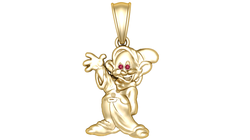 Charms Zoty z Krasnalem Prezent 3D Model .c4d .max .obj .3ds .fbx .stl .blend