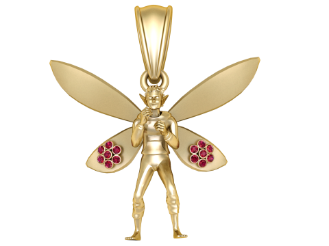 Ruby Bee Necklace Pendent 3D Modell