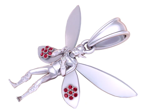 Ruby Bee Necklace Pendent 3D Model
