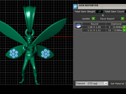 Ruby Bee Necklace Pendent 3D Model