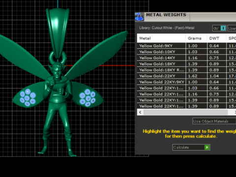 Ruby Bee Necklace Pendent 3D Model