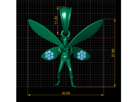 Ruby Bee Necklace Pendent 3D Model
