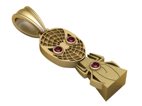 Pendentif gardien du glyphe dor&eacute; Modèle 3D
