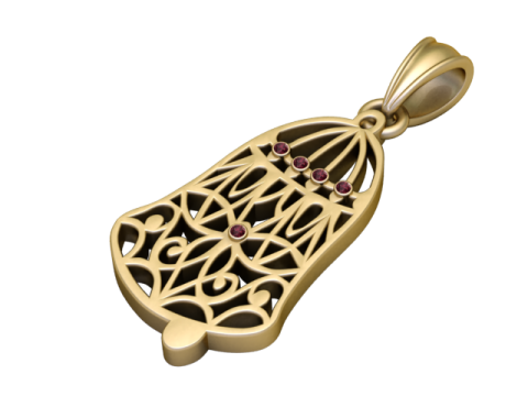 सुरुचिपूर्ण हम्सा आशीर्वाद पेंडेंट 3D मॉडल