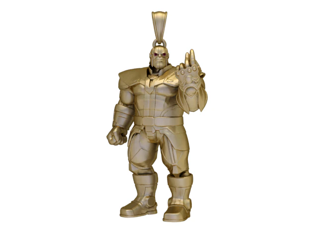 Golden Titan Guardian Pendant 3D Model .c4d .max .obj .3ds .fbx .stl .blend