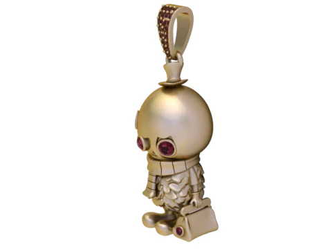 Golden Little Skull Buddy Pendant Cute Gothic Collectible Charm 3D Model