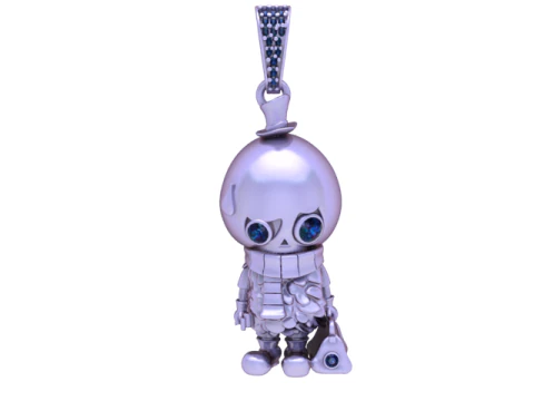 Golden Little Skull Buddy Pendant Cute Gothic Collectible Charm 3D Model