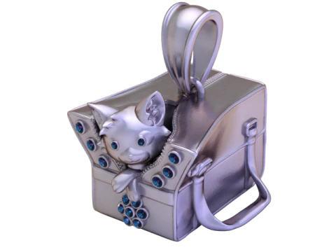 Golden Kitty Treasure Pendant Cute Luxury Collectible Charm 3D Model