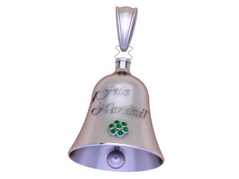 Golden Celebration Bell Pendant Engraved Luxury Charm 3D Model