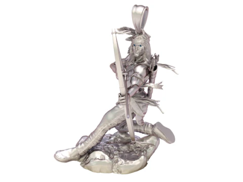 Golden Tribal Archer Pendant Warrior Spirit Collectible 3D Model