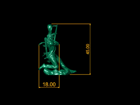 Golden Tribal Archer Pendant Warrior Spirit Collectible 3D Model