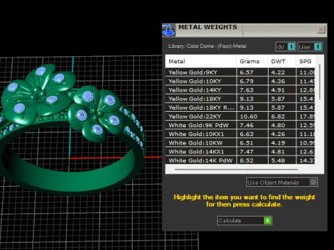 Golden Blossom Ring Floral Gemstone Band 3D Model