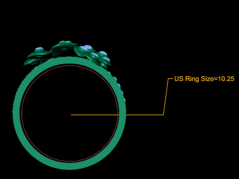 Кільце Golden Blossom Ring Floral Gemstone Band 3D Модель