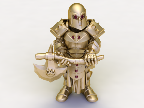 Koleksi Prajurit Lapis Baja Penjaga Ksatria Emas Model 3D