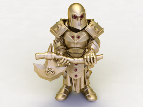 Guerriero corazzato guardiano del Cavaliere d'Oro da collezione Modello 3D