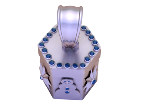 Ciondolo regalo dorato per le vacanze, fascino festivo di lusso Modello 3D