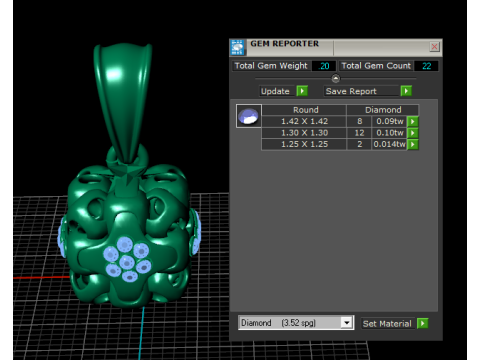Ciondolo con gemma di lusso con ciondolo a gabbia floreale dorato Modello 3D
